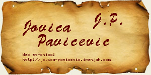 Jovica Pavičević vizit kartica